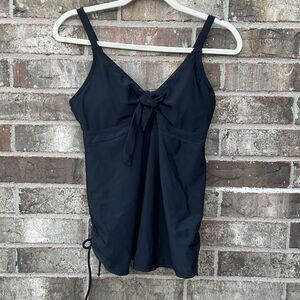 Take 50% OFF- Swim Wear Black Tie-Front Tank Top, Size-M